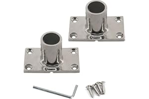 Zerniple Boat Railing Fittings Deck Hardware 316 Stainless Steel 90 Degree Tube Base Rod Flange Holder (pack of 2)