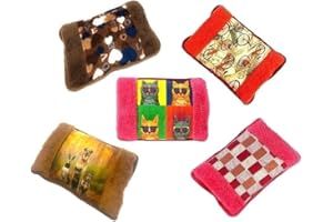 TEMPO DI SALDI Borsa Acqua Calda Elettrica 27x20 cm con rivestimento Peluche Ricaricabile in 10 Minuti, Scaldamani Elettrico con Tasche, Scaldino Pancia, Boule Acqua Calda Elettrica