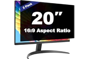 Pozlle 20 Inch Computer Privacy Screen Protector for 16:9 Widescreen Desktop Monitor - Anti-Glare Blue Light Privacy Filter and Anti-Spy Privacy Film, 2 Pack