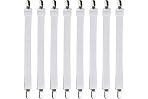 Olisang 8 Pièces Fixation Attache Sangle de Maintien Ajustable, Maintient Tendeur Draps Réglable Sangle Drap Housse de Maintient Tendeur Draps Réglable,pour Drap Lit,Canapé(Blanc)…