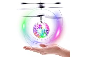 HIRSRIAN Fliegender Ball Hover Ball mit LED Licht Flying Ball für Kinder Flying Orb Magic Ball Mini Drohne Magische Spielzeug Geschenke für Jungen Mädchen Innen und Außenbereich