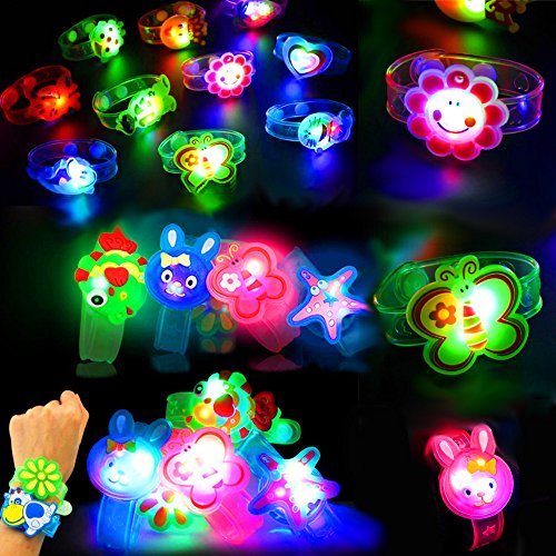 German Trendseller® – 12 x Kinder LED Armbänder Mix ┃ NEU ┃ Blinklicht ┃ Mitgebsel ┃ Kindergeburtstag ┃Schulweg ┃ Motive Mix ┃ 12 Stück - 7