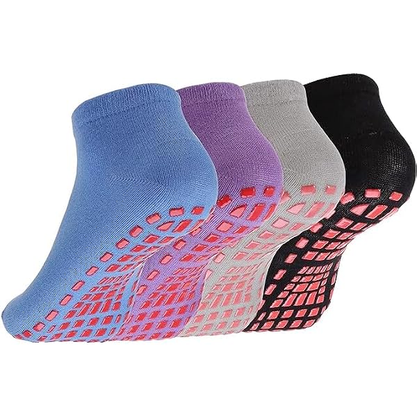 Chaussettes De Sport FIBOGOUP Avec Grip Silicone - Lot De 2 Paires - Taille 39-44 Unisexe - Pour Football, Basket, Fitness