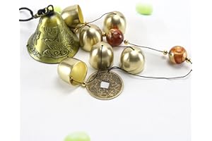 VILIA Lucky Wind Chimes Feng Shui Wind Bell 6 Bells Hanging Bell Chimes for Good Luck Home Garden Patio Hanging Decoration…