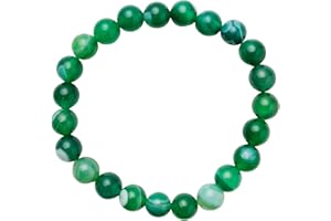 Attraction Zen BRACELET AGATE | EBOOK Offert | Fait Main | Bijoux Femme Homme | Bracelet Extensible | Pierres de 8mm