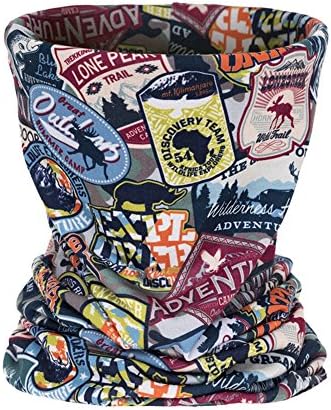 Zohra 3D Full Print Bandana Polyester Face Neck Warmer for Snowboard Skiing Motorcycle Biking (camp stamp)