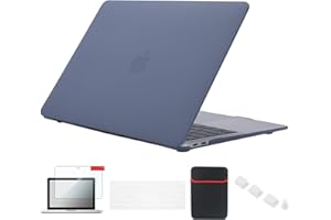 Se7enline compatible with MacBook Air Case 13 Inch Hard Cover for 13-Inch Touch ID A1932/A2337/A2179(2024 2023 2022 2021 2020 2019 2018)&Sleeve,Keyboard Cover,Screen Protector,Dust Plug,Lavender Gray