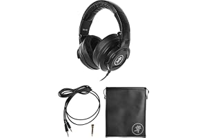 Mackie MC-250 Professionella Over-Ear Closed-Back hörlurar med 50 mm givare för studioövervakning, DJs, innehållsskapande och hemlyssning