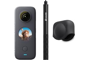 Insta360 One X2 Kit Premium de caméra d'action 360° avec Perche à Selfie Invisible et Capuchon d'objectif