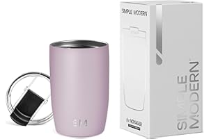 Simple Modern Tazza Termica Caffe con Coperchio a Ribalta | Tazza Viaggio Caffè Freddo Termica in Acciaio Inossidabile Isolata | Regali per Donne & Uomini | Voyager | 350ml | Lavender Mist