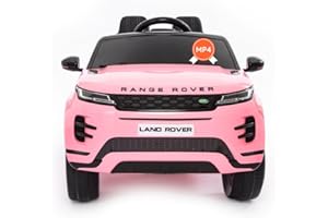 BABYCAR Range Rover Enfant Electrique Evoque Full Optional| Voiture Electrique Enfants Officielle 12V avec écran Tactile Mp4 Voiture Electrique Enfant (Rose)