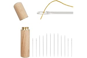 FOFUYIM 12pcs Self Threading Sewing Needles, 3 Sizes Big Eye Thread Needles, Easy Threading Needles with Storage Case