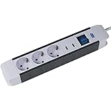 as - Schwabe Steckdosenleisten FLASH mit Überspannungsschutz – 3 Steckdosen & 1,5 m Leitung ­– Verlängerungskabel mit Überspa