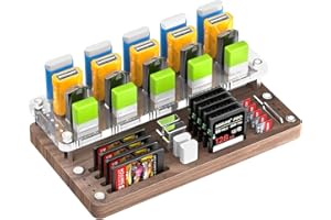 AOJUE AODUKE 40 Slots Holz-Memory-Kartenkoffer für TF-Karten und USB-Sticks/USB-Flash-Laufwerke/CF-Karten, Micro SD-Kartenkoffer, Tragetasche für Speicherkarten, Aufbewahrungsständer (03MY)