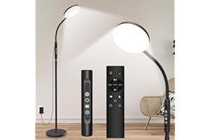 ZAPLIT 20,000 Lux Floor Lamp & Desk Lamp - Adjustable Height LED Light with 5 Colors & 10 Levels, Timer and Stable Base - Daylight lamp for Bedroom Living Room Home Office