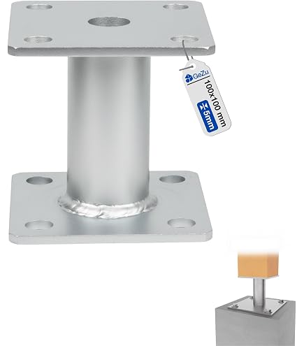 Support De Poteau Surélevé Réglable 100-150 Mm – Galvanisé Pour Pergola, Terrasse, Tonnelle – 130 X 130 Mm