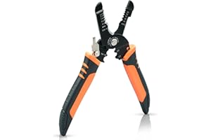 GENERICO Forbici Elettricista e Spellacavi Elettrici Professionale 3 in 1 – Tagliacavi Spelafili Crimpatrice Multifunzione con Impugnatura Ergonomica