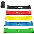 Fokky Fitnessbänder [5er Set], 100% Naturlatex Fitnessband mit Übungsanleitung auf Deutsch & Tragebeutel Resistance Bands Wid