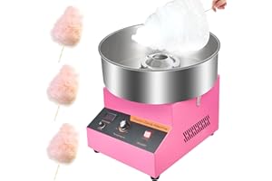 LIROPAU Macchina elettrica per zucchero filato, 1000 W, macchina per zucchero filato, macchina per zucchero filato Cotton Candy Machine, macchina per zucchero filato con ciotola in acciaio inox, perfetta per