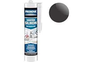 PRONOVA Sanitär Silikon - schimmelresistent für Dusche und Bad, lösungsmittelfrei 300ml Kartusche (ANTHRAZIT)