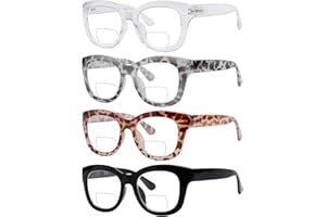 Eyekepper 4-pak dwuogniskowych okularów do czytania damskie, stylowe dwuogniskowe okulary do czytania