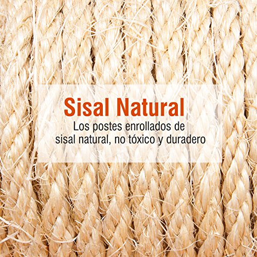 Arbol Rascador Gatos 50x50x170cm Dormir Jugar Centro Actividades Arañar Gris NUE (Gris)