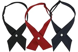 SUNTRADE Verstellbare Krawatte für Damen und Mädchen, Schuluniform, Kreuz-Krawatte für Mädchen, 3 Stück