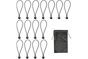 TAFACE 15 bolas elásticas con 1 bolsa de cordón, hebilla elástica de tienda, bolas elásticas de banda elástica, bolas elásticas para mástil de bandera de tienda (15 Cm)