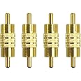 Greluma 4 pz adattatore connettore RCA maschio a maschio, accoppiatore RCA
