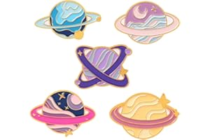 ARFUKA 6 Stück Anstecknadel Cartoon Universum Planet Broschen Set Brosche Pins Anstecknadel Geschenk für Männer und Frauen Kleidung Taschen Jacken