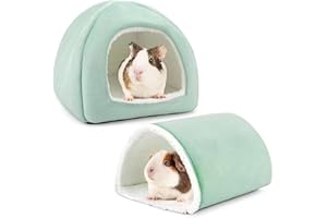 Yoolhamy Lot de 2 cachettes tunnel pour cochon d'Inde et lapin, accessoires pour furets, hamsters, lapins, hérissons, petits animaux domestiques (vert)