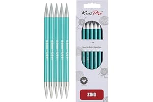 KNITPRO Knit Pro – Agujas de Tejer Zing, Doble, Aluminio, Multicolor, 20 cm x 8,00 mm, Juegos de Cinco