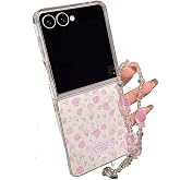 GCVXRUD Galaxy Z Flip 7 i&ccedil;in Sevimli Kılıf, &Ccedil;i&ccedil;ek Desenli Flip 7 Telefon Kılıfı, Kadınlar Bayanlar Kızlar i&ccedil;in Katlanır Telef