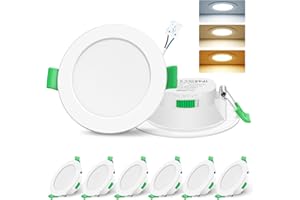 ‎ALUSSO LIGHTING ALUSSO LIGHTING LED Einbaustrahler 230V 7W Dimmbar 68mm, IP44 Einbauleuchten Für Badezimmer Küche, 3000K/4000K/6500K Einbauspots, Rund Weiss 6er Set