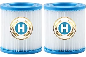 XVOYDT Type H pool filter cartridge for Intex, filter cartridges compatible with Intex filter pumps 28601/28602 pump filter, type H filter cartridges for whirlpool filters (2 Pcs)