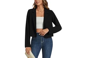 MINTLIMIT Cropped Blazers for Women Business Casual Long Sleeve Open Front Jackets Blazer Work Office Short Blazer