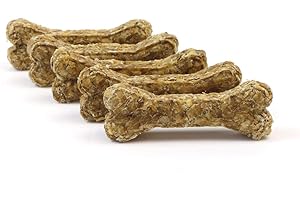 DOGBOSS Huesos masticables Ingredientes 100% Naturales, recomendados para Cachorros de más de 16 semanas y para Perros Mayores, Diferentes tamaños y sabores (5 Huesos con Pato y Manzana, 12 cm)