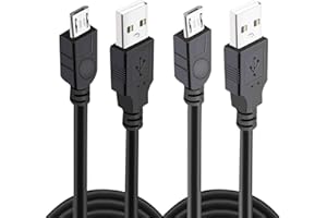 Xahpower 2 Pack 10Ft Charging Cable for PS4 Controller, Play and Charge Micro USB Charger High Speed Data Sync Cord for Sony Playstation 4 PS4 Slim/Pro Controller, Xbox One S/X Controller, Android