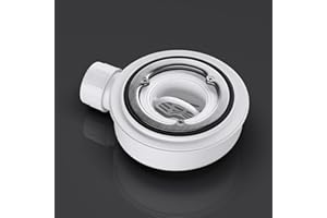 doporro Piletta Ribassata Ø90 mm per Piatto Doccia Filo Pavimento, Piletta Sifonata con Flangia, Uscita Ø40 mm, Portata 60 l/min - AL06