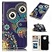 Produktbild Hozor Motorola Moto G5 5.0 zoll Hülle Gemalte Erleichterung Drucken Design PU Ledercase Tasche Schutzhülle Anti-scratch Magnetverschluss Telefon-Kasten Handyhülle Bookstyle Handycover - Große Augen Eule