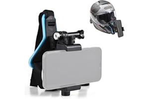 Camnoon Supporto per videocamera da casco Supporto per videocamera da casco con adattatore Clip per telefono cellulare Compatibile con GoPro Hero/DJI Osmo/AKASO Action Camera