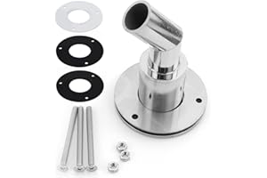 Caffney Thru Hull Exhaust Skin 316 Stainless Steel 24mm Thru Hull Exhaust Fitting Heat-Resistant Curved Tube Pipe Socket Hardware for Diesel Parking Marine Heaters