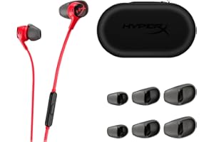 HyperX Cloud Earbuds II - Auriculares para Juegos con micrófono, Color Rojo