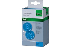 SIGEL WM005 Vales de consumición de cerveza, diámetro 25 mm, azul, 100 unds.