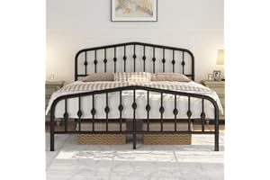 Yaheetech Struttura Letto Matrimoniale Moderno in Metallo con Testiera Rete a Doghe per Camera 160 × 200 cm