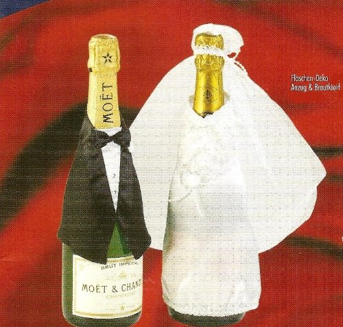 Flaschendeko "Hochzeitspaar" 3-tlg.