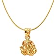 Mahi Exa Collection Ganesh Gold Plated Religious God Pendant with Chain for Men & Women PS6012012G