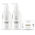 Global Amazon Secrets Original Combo Nanoplastia Smoothening Shampoo & Hair Masque 500ml each | Btx Infusion, Fenugreek, Omega 3 & BioKeratin | Sulphate Free | Paraben Free pack of 3