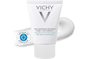 Vichy Anti-Transpirant mit 7-Tage-Wirkung, Deo-Creme für alle Hauttypen, Bei starkem Schwitzen, Für langanhaltende Frische und Trockenheit, mit Thermalwasser aus Vichy, 30 ml