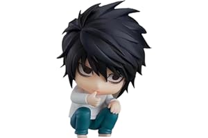 Luxetoys L and Light Yagami Anime Figures Death Note Character Figure with Movable and Replaceable 10cm Model Statue for Decoration (L)